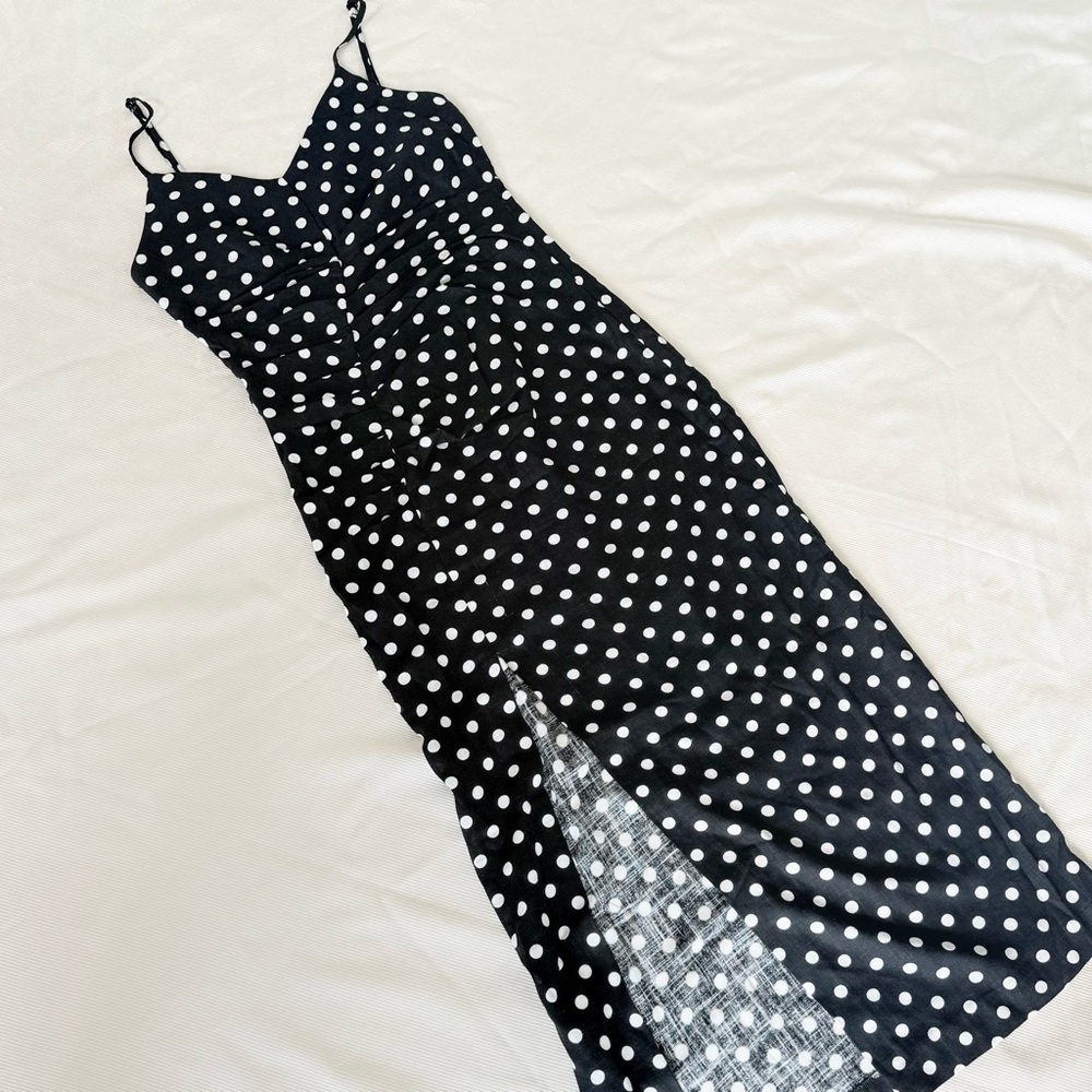 Zara Womens Dress Polka Dot Straps Long Midi Summer Party Fashion Cocktail Small